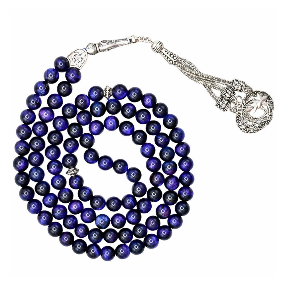 Purple Tiger Eye Crystal Tasbih (Silver)