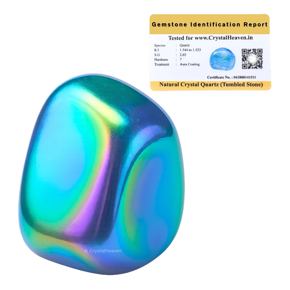 Tumbled Aqua Aura Quartz Stones (30 Gram)