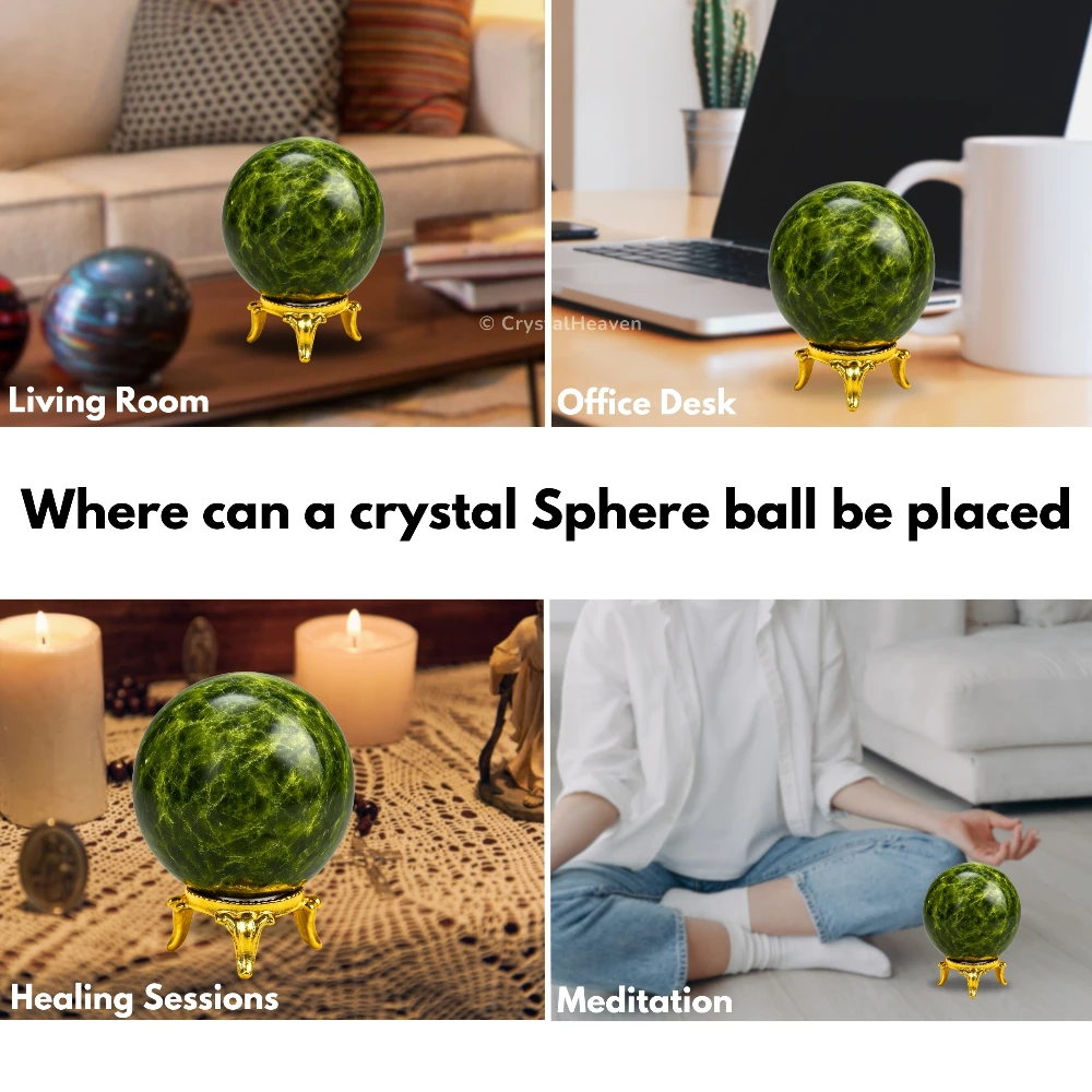 Green Tourmaline In Matrix Sphere (2 Inch)