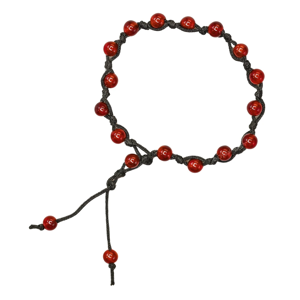 Red Onyx Anklet (Hand Knotted)