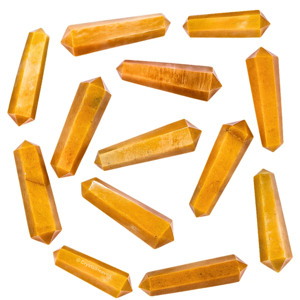 Yellow Jasper Pencil Points (Double Terminated) (Set of 3)