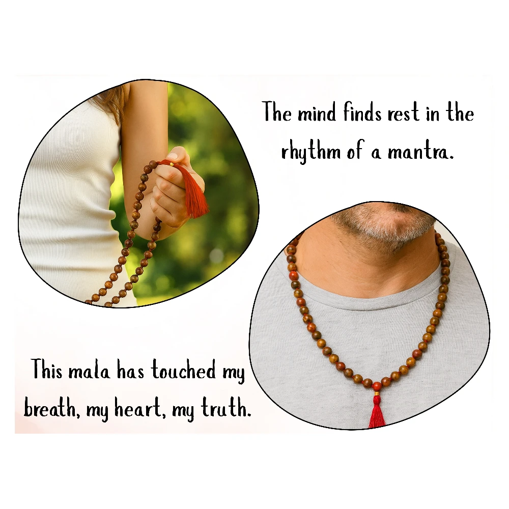 Leopard Jasper Japa Mala (Hand Knotted)