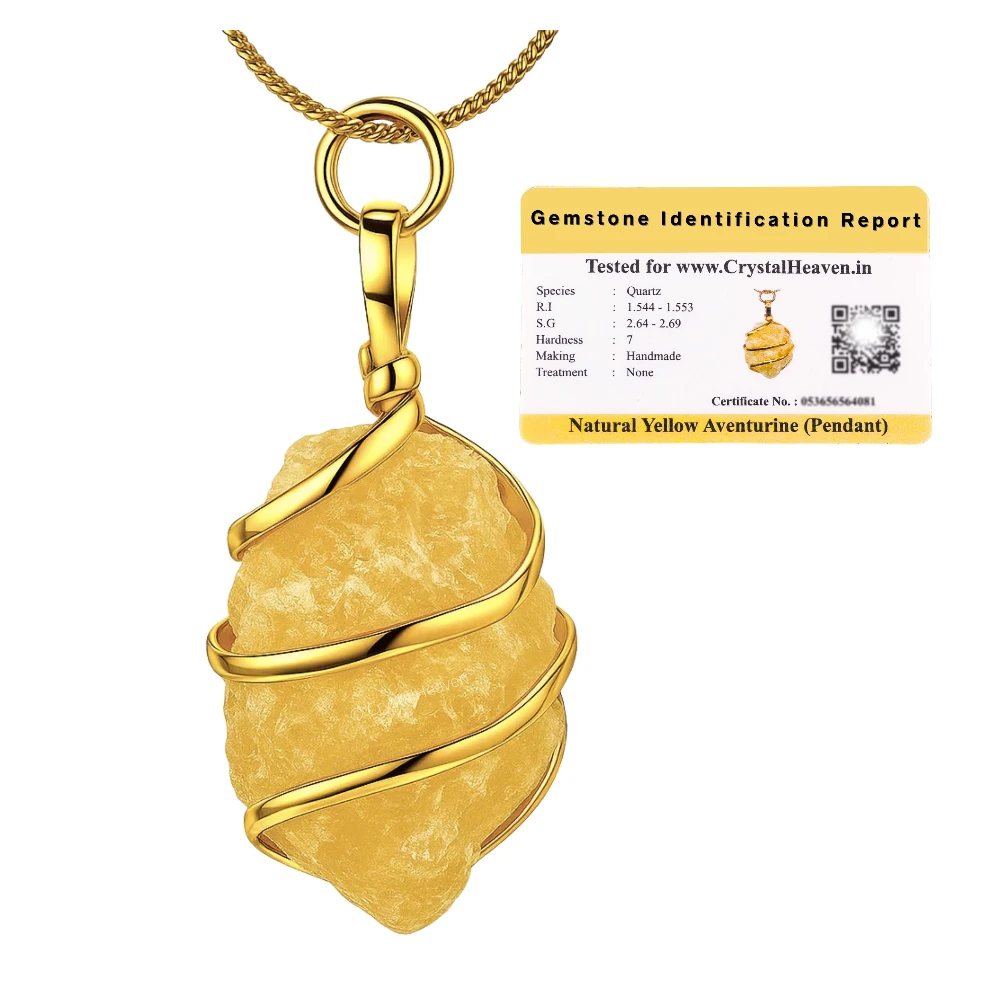 Yellow Aventurine Necklace - Raw Crystal (Gold)