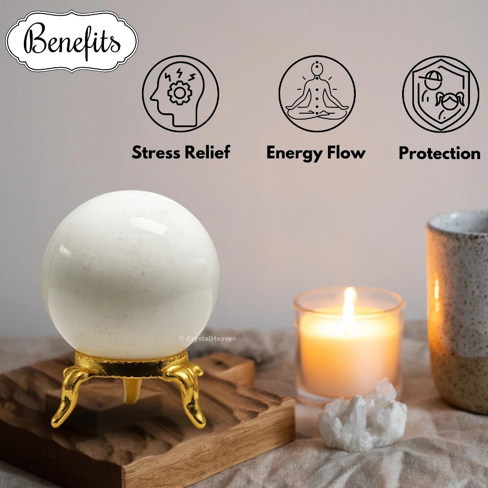 Snow Quartz Sphere (1.5 Inch)