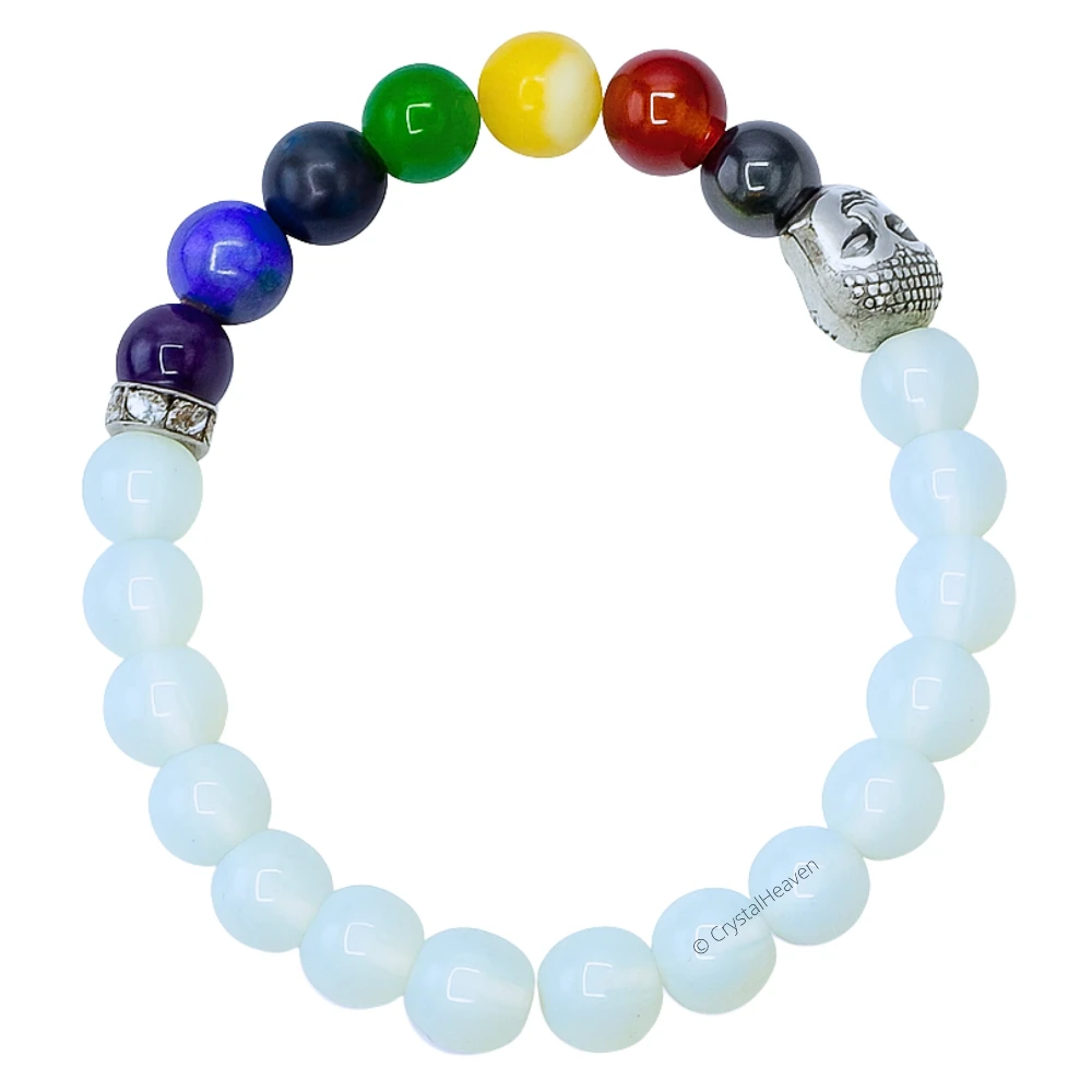 Opalite Chakra With Buddha Bracelet (Elastic)