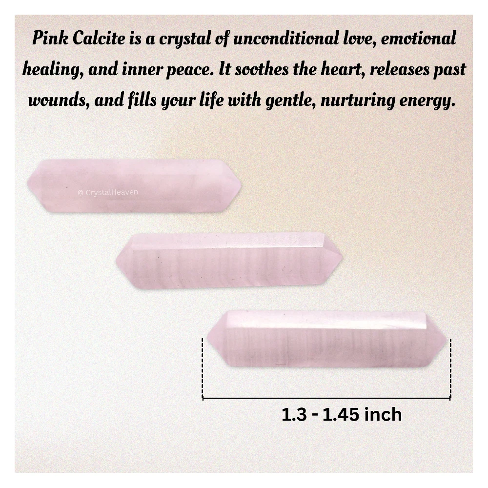 Pink Calcite Pencil Points (Double Terminated) (Set of 3)