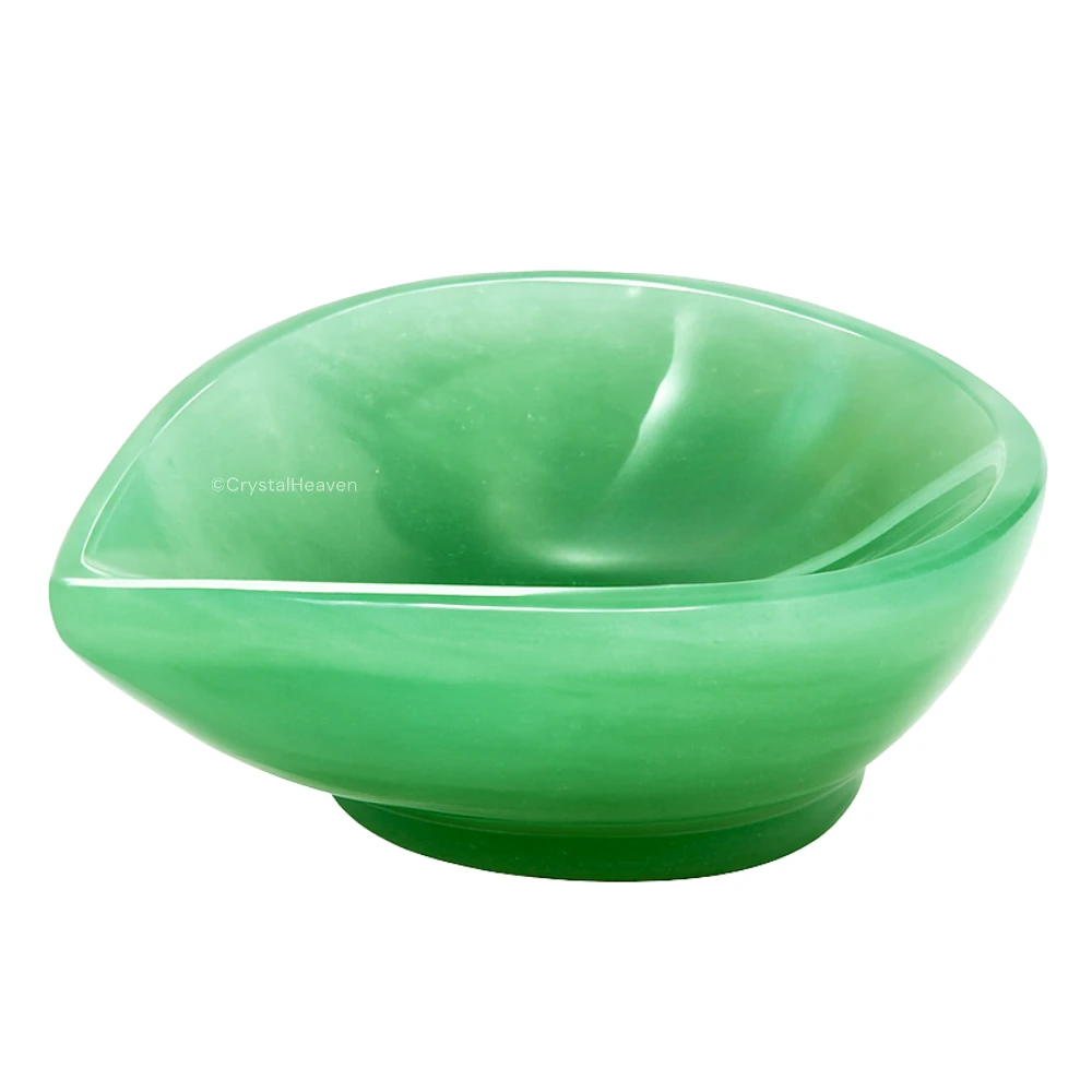 Green Aventurine (Dark) Crystal Diya - 1 Batti