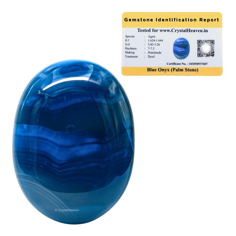 Blue Onyx Palm Stone