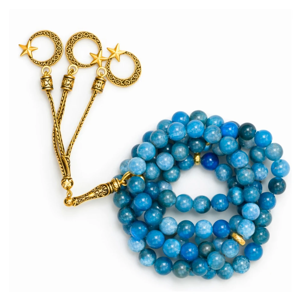 Apatite Crystal Tasbih (Gold)