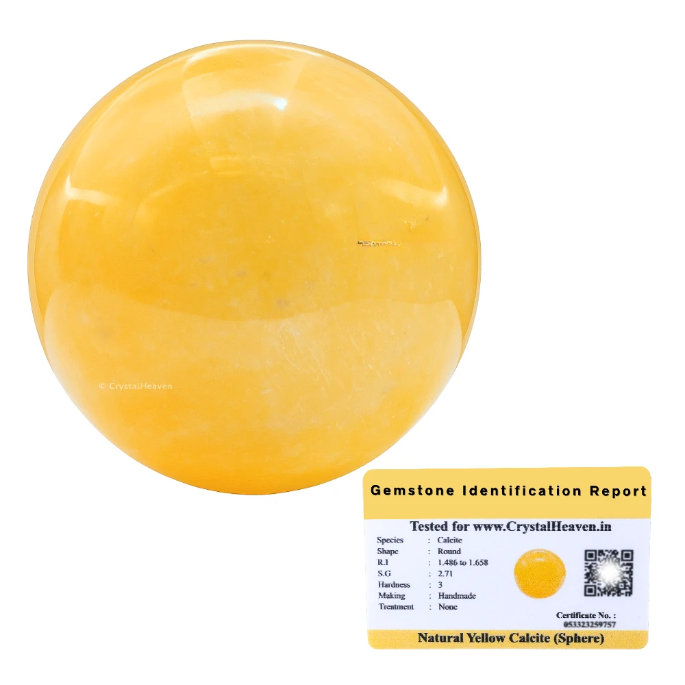Yellow Calcite Sphere (1.5 Inch)