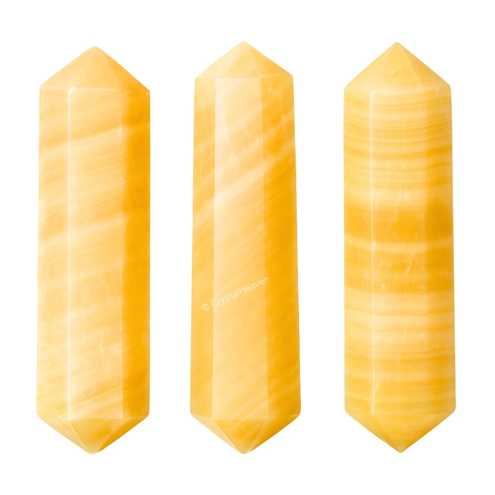 Yellow Calcite Pencil Points (Double Terminated) (Set of 10)