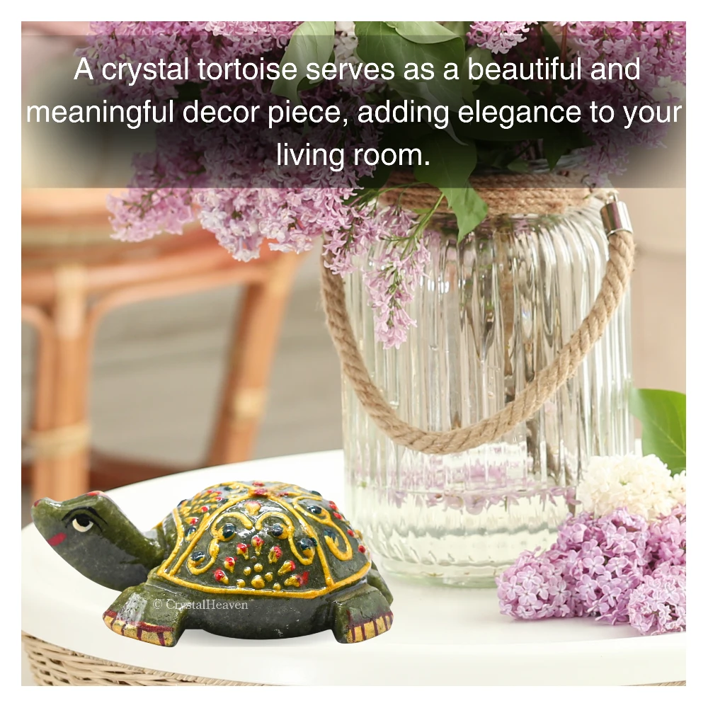 Vesuvianite Crystal Gemstone Hand Painted Tortoise (2-3 Inch)