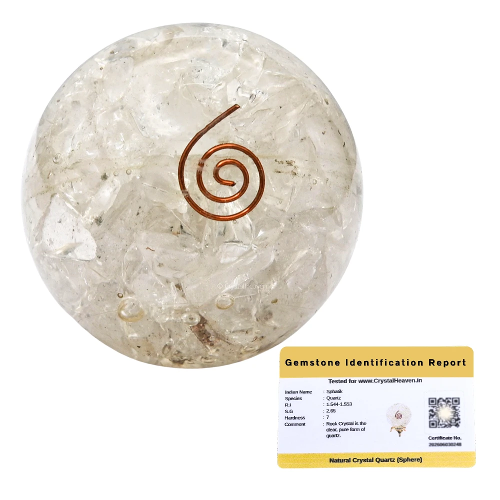 Clear Quartz Crystal Orgonite Ball (2.5 Inch)