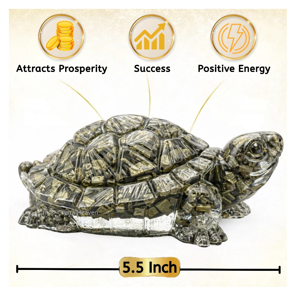 Natural Pyrite Tortoise Kachhua (5.5 Inch)