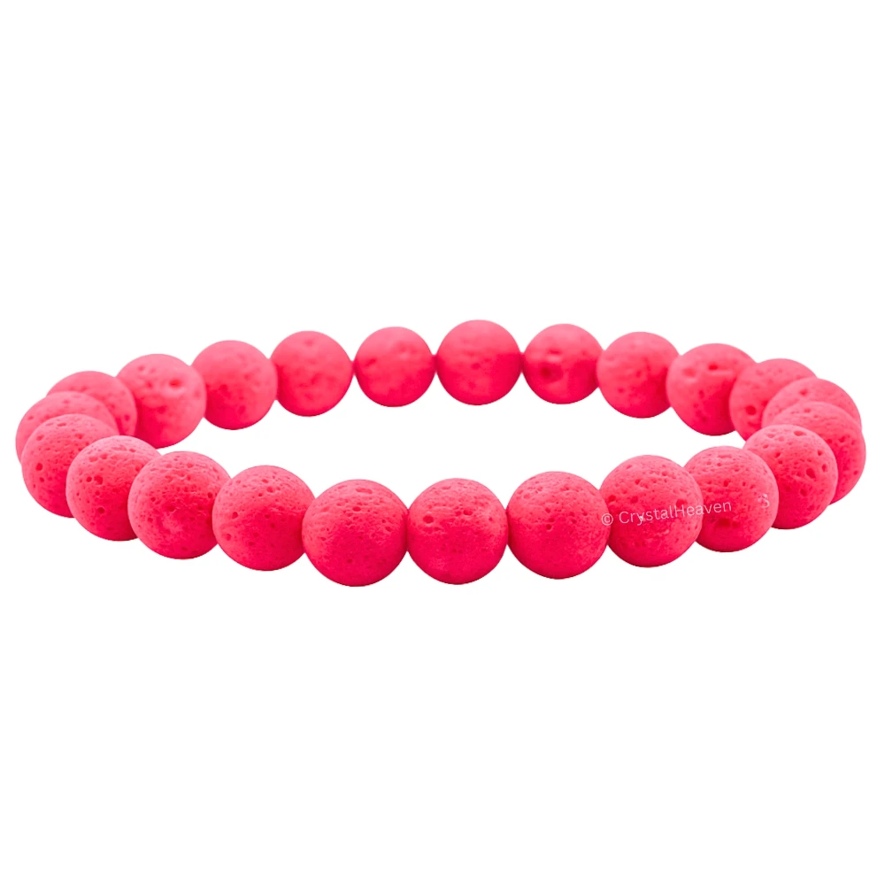 Pink Lava Stone Bracelet (Elastic)