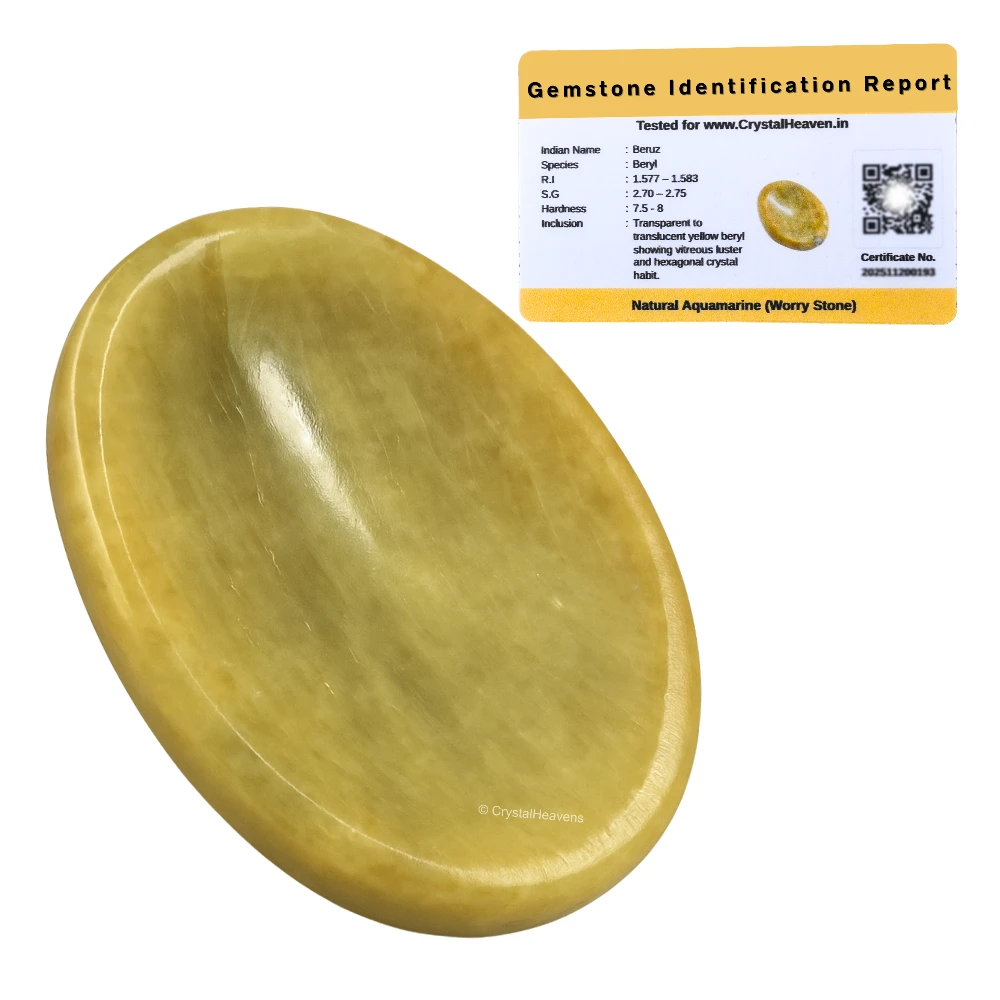 Yellow Aquamarine Worry Stone