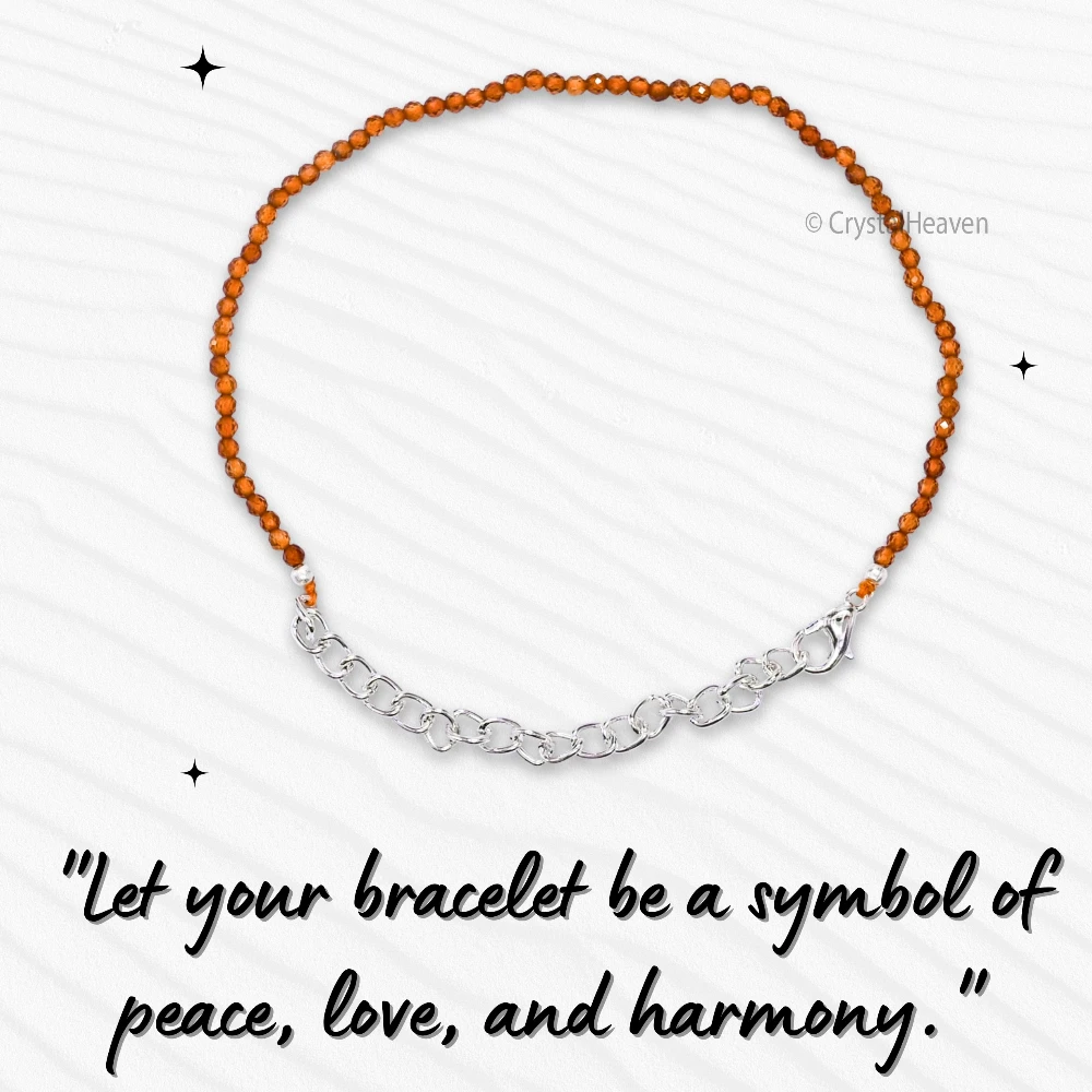 Hessonite Garnet Bracelets - 2mm Faceted Beads (Silver)