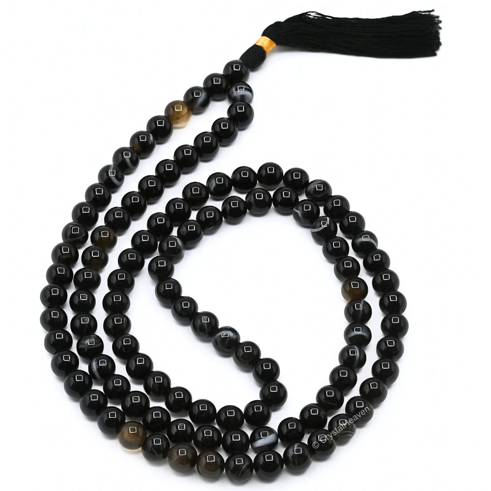 Black Sulemani Hakik Japa Mala (Without Knot)
