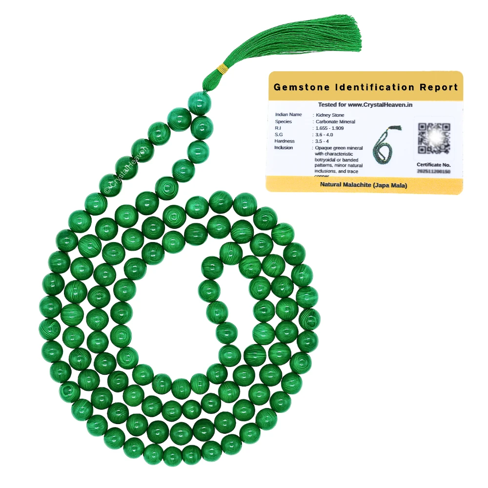 Malachite Japa Mala (Without Knot)