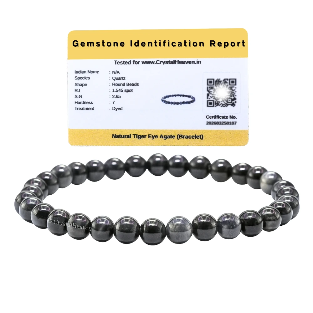Blue & Black Tiger Eye Healing Crystal Bracelets - 6mm Beads