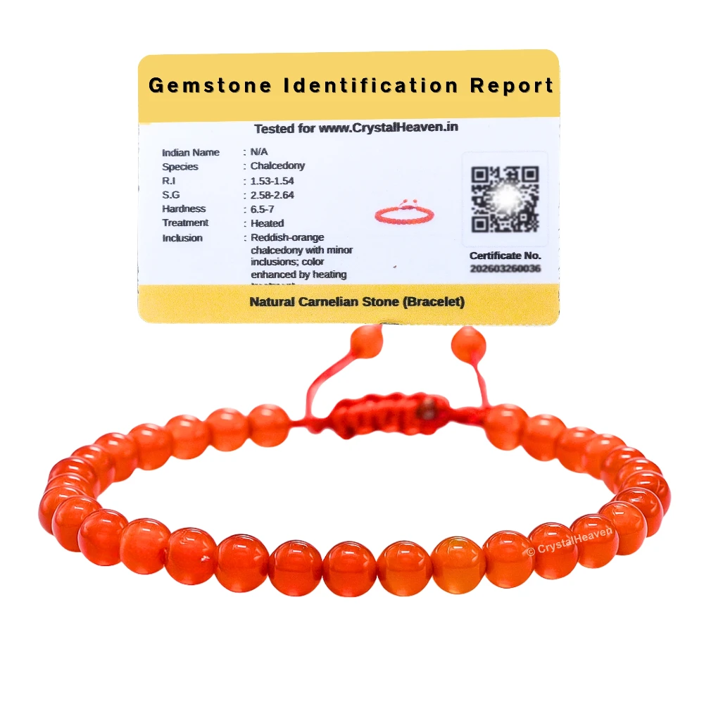 Carnelian Healing Crystal Bracelets - 6mm Beads (Adjustable)