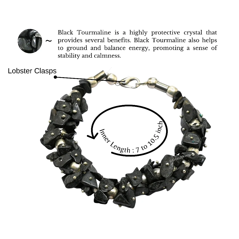 Shungite Chips Bead Bracelet (Adjustable, Fuse Wire)