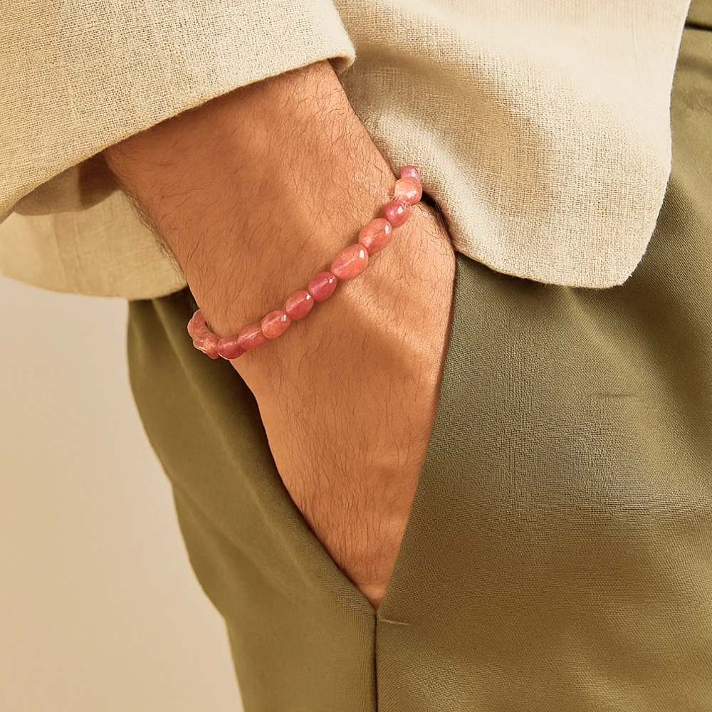 Strawberry Quartz Tumbled Bracelet (Elastic)