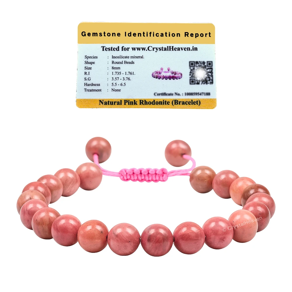 Pink Rhodonite Bracelet (Adjustable)