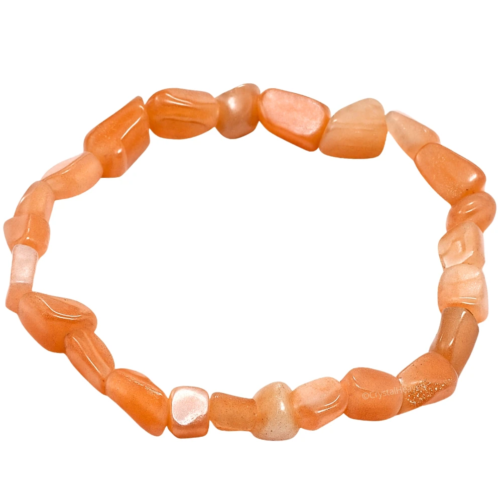 Peach Moonstone Tumbled Bracelet (Elastic)