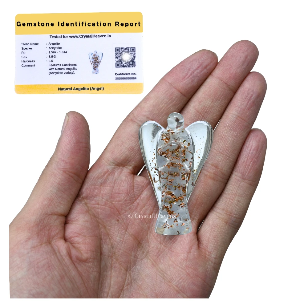 Angelite Crystal Orgone Angel (2 Inch)