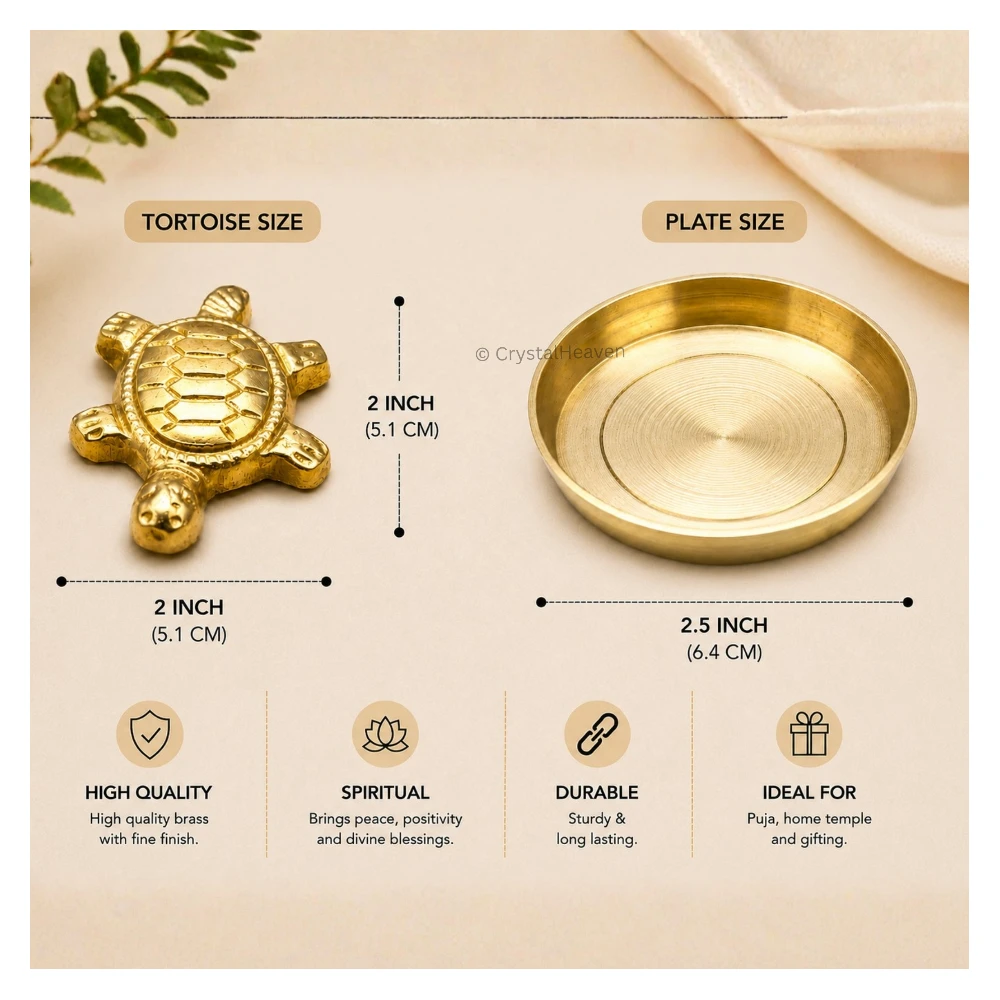 Premium Tortoise with Plate Bass Idol Figurine (75 Gram, 2 Inch)