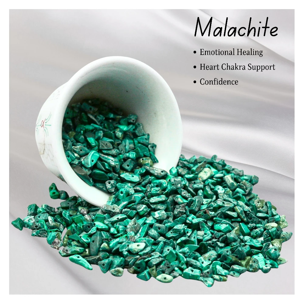 Malachite Chips - Pre Drilled