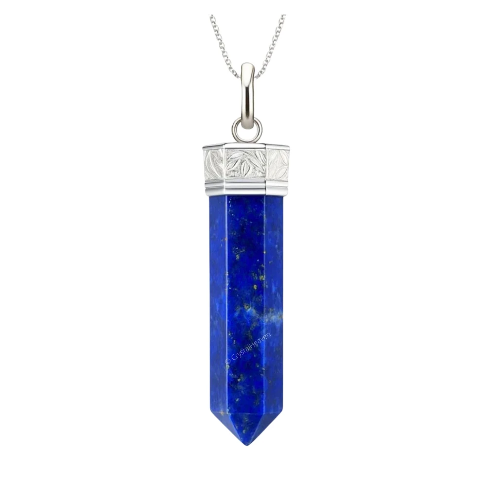 Lapis Lazuli Necklace - Pencil Point (Silver)