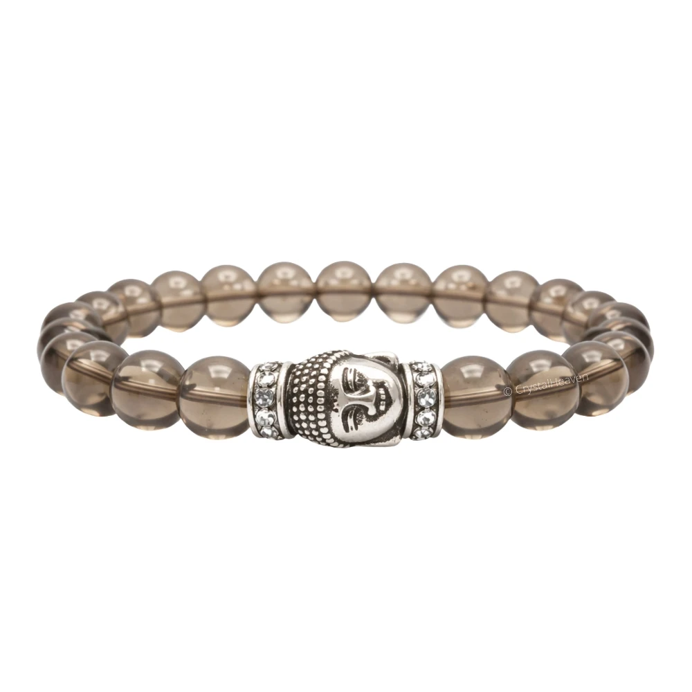 Smoky Quartz with Buddha Bracelet (Elastic)