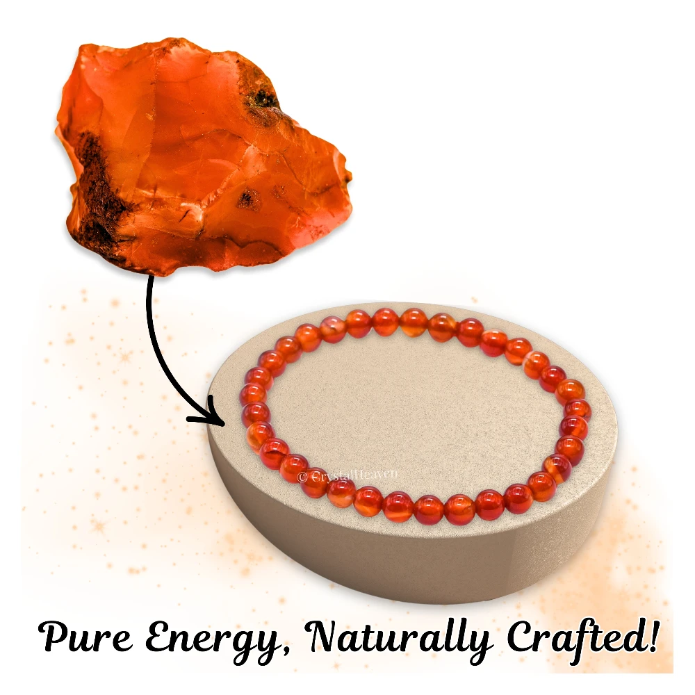 Carnelian Healing Crystal Bracelets - 6mm Beads