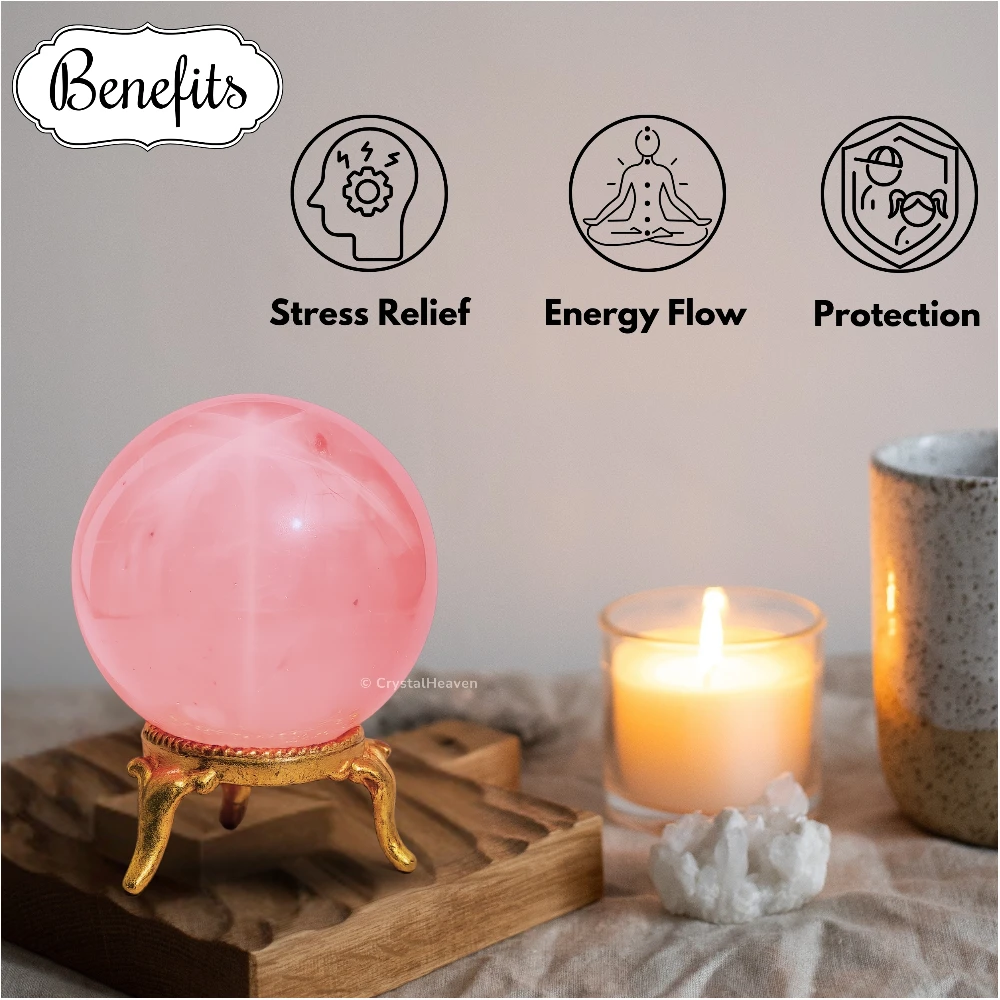 Star Rose Quartz Sphere (2 Inch)