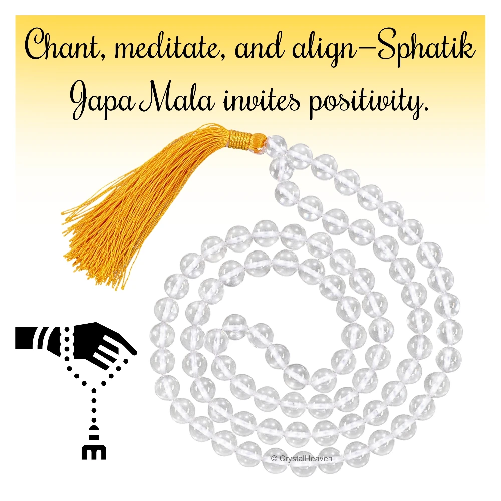 Sphatik Mala - AB Grade 108 Beads (7mm) (Without Knot)