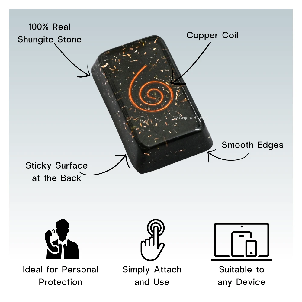 Shungite Orgone Phone Sticker - Rectangle (Pack of 2)