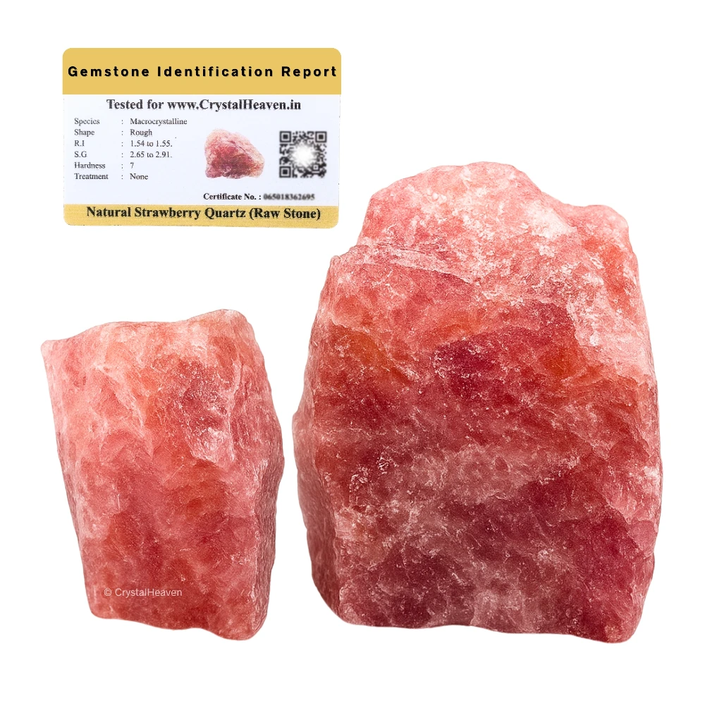 Raw Strawberry Quartz Crystals (2 Pieces)