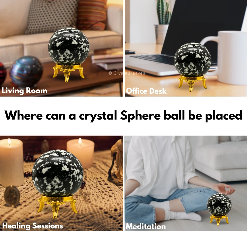 Black and White Tourmaline Sphere (2 Inch)