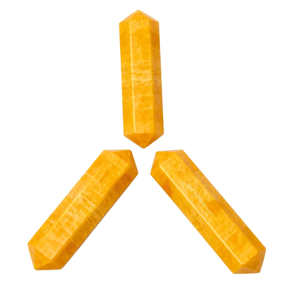 Yellow Jasper Pencil Points (Double Terminated) (Set of 3)