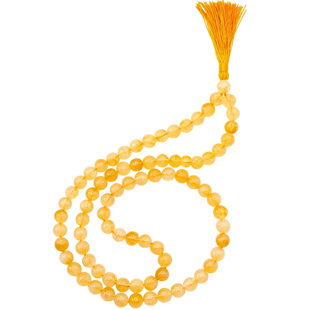 Citrine Japa Mala (Without Knot)