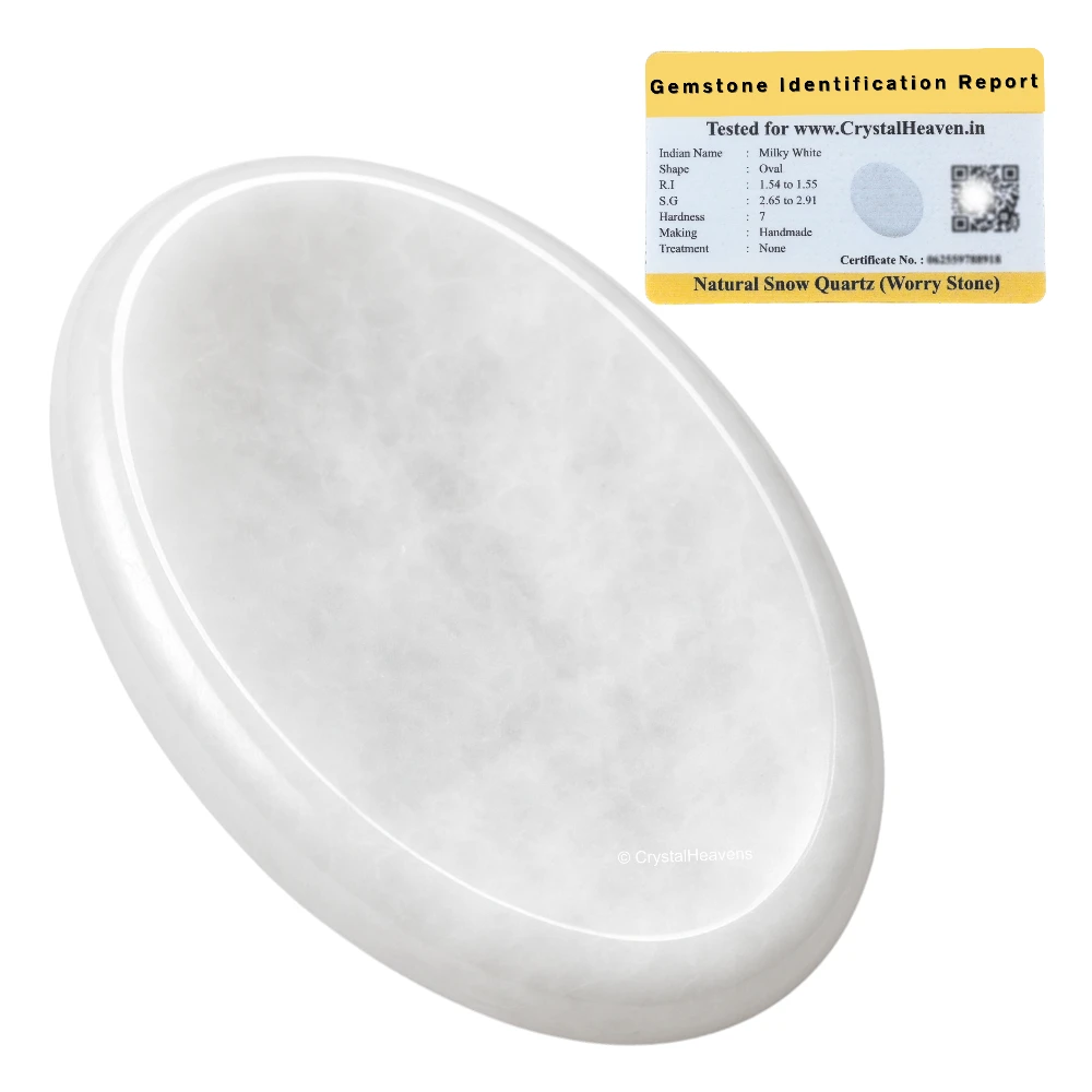 Snow White Quartz Worry Stone
