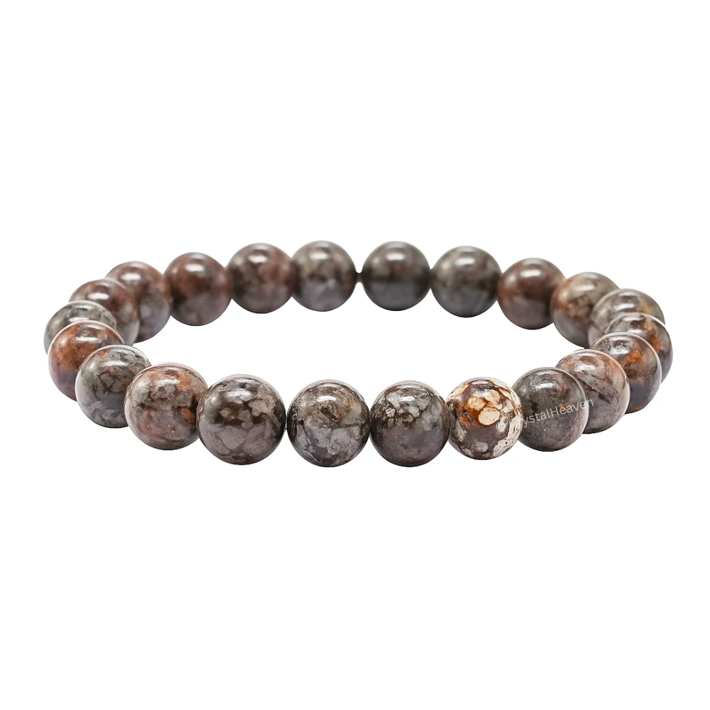 Brown Snowflake Obsidian Bracelet (Elastic)