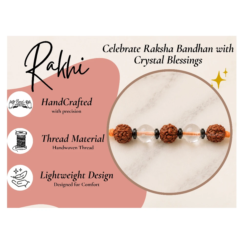 Rudraksha and Sphatik Rakhi for Brother (Set of 2)