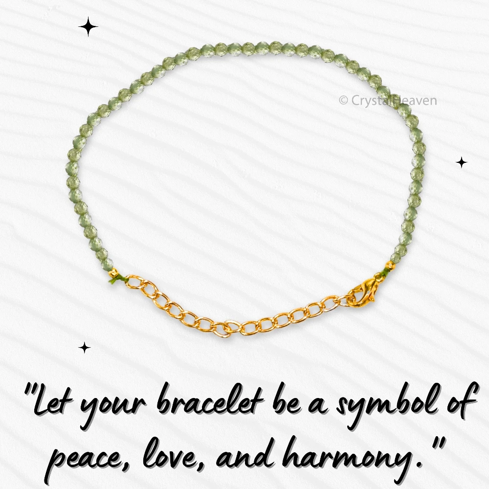 Peridot Bracelets - 2mm Faceted Beads (Gold)