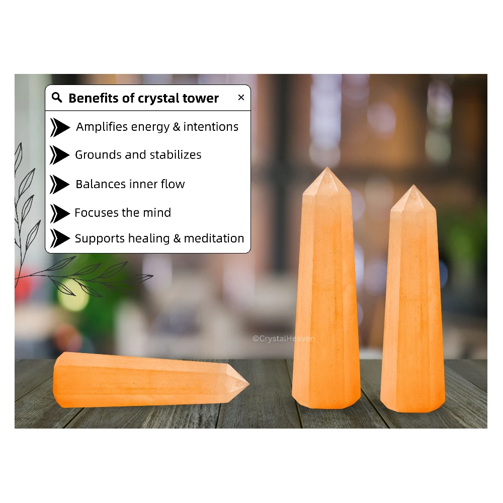 Orange Selenite Tower (3" to 4" inch)