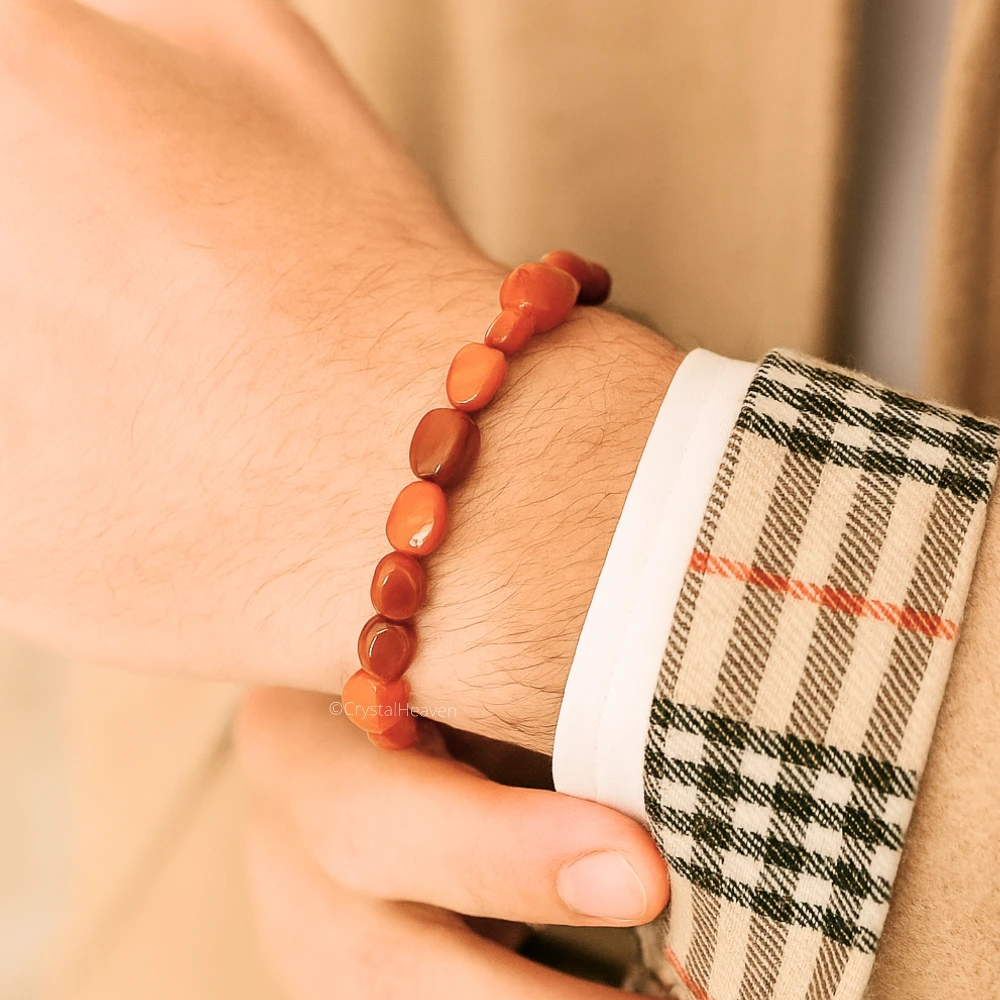 Red Jasper Tumbled Bracelet (Elastic)