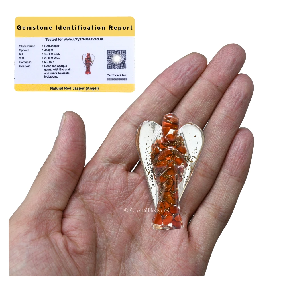 Red Jasper Crystal Orgone Angel (2 Inch)