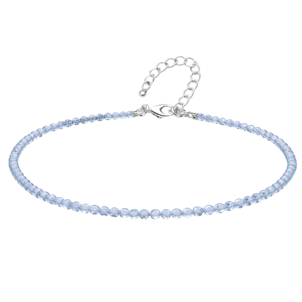 Blue Fluorite Anklet - 2mm Faceted Beads